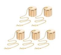 NUOBESTY Lot de 5 Abat-jours Éteignoirs en Laiton 3 Cm, Couvercles D’éteignoir à Bougie Chaînette, Outil D’entretien pour Bougies Parfumées, Accessoire Sécurisé pour Lampes à Huile