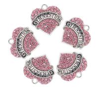 NUOBESTY Lot De 5 Accessoires De Sport De Gymnastique Pour Filles Breloques En Forme De Cœur Collier De Gymnastique Bracelets De Pom-Pom Girl Pendentif Collier De Pom-Pom Girl