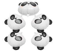 NUOBESTY Lot de 5 Ballons en Aluminium Fantaisie de Tête de Panda Décorations de Fête Créatives pour Anniversaire Léger Décoration Intérieure et Extérieure