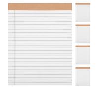 NUOBESTY Lot de 5 Blocs-notes Juridiques Blancs Lignés 30 Pages 203x280 Mm, Papier Perforé Détachable, Carnet Bureau et Étude pour Prise de Notes Professionnelle et Organisation