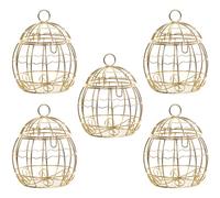NUOBESTY Lot de 5 Boîtes à Bonbons en Métal Forme Cage à Oiseaux, Boîte D’emballage en Fer Fil Ajouré, Décorative pour Mariage, Coffret Présent Romantique et Élégant, 5 Pièces