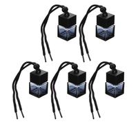 NUOBESTY Lot de 5 Flacons Diffuseurs d'Arômes Suspendus pour Voiture 8 ML en Verre Résistant Rechargeables Design Dégradé Noir pour Huiles Essentielles et Parfum Voiture Bureau Maison