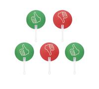 NUOBESTY Lot de 5 pagaies de vote pour enseignants, panneaux en plastique avec pouce vers le bas, fournitures de salle de classe portables pour une réponse rapide et une interaction avec les étudiants