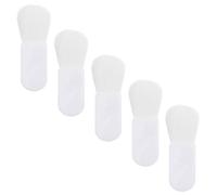 NUOBESTY Lot de 5 Pinceaux de Maquillage Miniatures Pinceaux Estompeurs à Poils Doux Manche Court Blanc pour Blush et Poudre pour Voyage et Retouches Visage