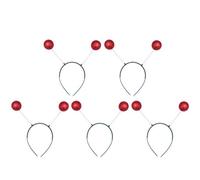 NUOBESTY Lot de 5 Serrage-têtes à Boule en Mousse Rose, Taille Unique, Bandeaux pour Coiffure Festive, Accessoires Cheveux Décoratifs pour Fêtes, Bals Masqués et Spectacles