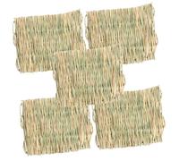 NUOBESTY Lot de 5 Tapis en Paille Tissée pour Petits Animaux Coussin de Couchage Rafraîchissant et Isolant pour Lapins Hamsters et Cochons D’Inde Taille Petite Usage Quatre Saisons
