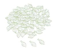 NUOBESTY Lot de 50 Pendentifs Décoratifs en Acrylique Léger Forme Feuille 5×10 MM Vert Clair Trou 1 MM Breloques pour Création de Bijoux DIY Bracelets Colliers Boucles D’Oreilles Arts