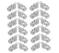 NUOBESTY Lot De 50 Porte-Clés En Forme De Figurine Pi Yao Antique Pendentif Chinois Vintage Pendentif Feng Shui En Alliage Argenté