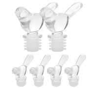 NUOBESTY Lot de 6 Bouchons de Vin Créatifs en Acrylique Cristal, Bouchons Décoratifs Étanches Joint en Silicone, pour Fête, Mariage et Conservation des Bouteilles de Vin