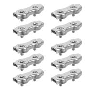 NUOBESTY Lot de 6 Clips Câbles Duplex en Acier Inoxydable M6, Pinces à Double Boulon pour Câbles Métalliques, Fixation Résistante aux Intempéries, Usage Industriel et Gréement Marin