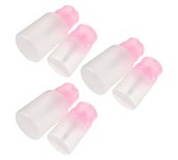 NUOBESTY Lot de 6 Flacons-Pompes à Poussoir pour Dissolvant Vernis à Ongles Plastique Souple 60 Ml et 220 Ml Rose Distributeurs Anti-Fuite pour Usage Domestique et Professionnel