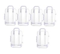NUOBESTY Lot de 6 Mini Boîtes à Dragées Transparentes de Mini Valise, Petite Taille, Plastique Rigide Blanc, pour Mariage, Enterrement de Vie et Fêtes à Thème, Boîtes D’emballage Décoratives