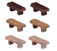 NUOBESTY Lot de 6 Mini Tabourets Décoratifs en Résine Imitation Bois Couleur Aléatoire Accessoires DIY pour Micro-Paysages de Mousse et Plantes Succulentes Ornement Couleur Aléatoire
