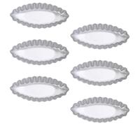 NUOBESTY Lot de 6 Moules à Tartelettes aux Œufs en Alliage d'Aluminium Grand Format C14 Forme Bateau Marguerite Ustensiles de Cuisson pour Pâtisserie Maison Accessoires Résistants et
