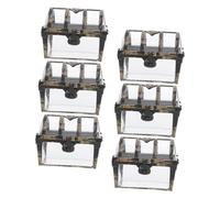 NUOBESTY Lot de 6 Petites Boîtes à Dragées en Plastique Couleur Bronze Antique Coffret au Trésor Ajouré pour Mariage Fête et Emballage de Bonbons Boîte Compacte et Portable pour