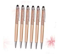 NUOBESTY Lot De 6 Stylets Capacitifs en Métal pour Stylo À Bille pour Lécole Et Le Bureau avec Gel Pailleté Et Diamant