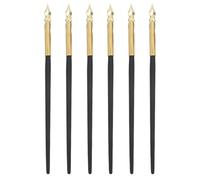 NUOBESTY Lot de 6 stylos de calligraphie à encre avec pointes métalliques pour écriture à la plume, esquisses, dessins artistiques et projets de calligraphie anglaise.