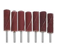 NUOBESTY Lot de 7 Tambours de Ponçage en Papier de Verre et Fer, Kit de Forets à Lamelles pour Perceuse, Accessoires Abrasifs Compacts pour Meulage Métal, Bois et Plastique, Outil Rotatif