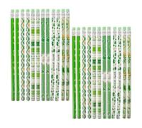 NUOBESTY Lot De 72 Crayons En Bois à Motif TrèFle à Quatre Feuilles Pour La Saint Patrick