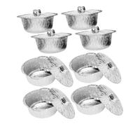 NUOBESTY Lot De 8 Casseroles Jetables en Aluminium 2000 ML avec Couvercles pour Camping Et Barbecue Cuisson Four Air Fryer Cuisson Polyvalente Portable Résistante à La Chaleur