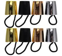 NUOBESTY Lot de 8 Élastiques à Cheveux Fins pour Queue de Cheval Manchettes en Métal Kc Or Argenté Rose et Noir Brillant Accessoires Coiffure Femme Polyvalents pour Usage Quotidien et