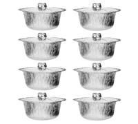 NUOBESTY Lot de 8 Marmites Jetables en Aluminium 2000 ML avec Couvercles Recyclables Résistantes Haute Température Polyvalentes pour Cuisson au Four Friteuse à Air Chaud Barbecue et