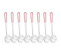 NUOBESTY Lot de 8 Passoires à Nouilles en Acier Inoxydable Rouge, Petite Taille, Filtre Fin et Tamis Domestique pour Ustensiles la Cuisine, Écumoire Créative pour Fondue, Soupe et Thé