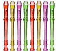 NUOBESTY Lot de 8 petites flûtes à bec soprano transparentes à 6 trous pour débutants