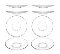 NUOBESTY Lot de 8 Soucoupes à Café Rondes en Verre Transparent 9X9 CM Assiettes à Dessert Polyvalentes Dessous de Tasse Stables pour Service Thé et en-Cas Quotidien