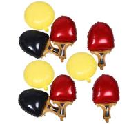 NUOBESTY Lot de 9 set de Ballons en Aluminium pour Fête à Thème Sport 6 Ballons Raquette Rouge et Noir Balle Jaune Décorations de Fête Ping-Pong Adaptées Intérieur et Extérieur