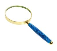 NUOBESTY Loupe de Lecture Portable avec Poignée Bleu Verre Optique pour Seniors Outil pour Lire Journaux Menus et Observer la Nature