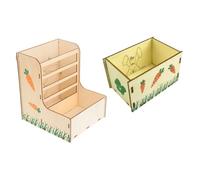 NUOBESTY Mangeoire Lapin et Cobaye 2 Pièces Râtelier Fixe à Herbe Gamelle Double Usage Accessoire pour Alimentation en Cage Intérieure