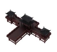 NUOBESTY Maquette de Pavillon Chinois Ancien Miniature en Plastique Décoration Aquarium et Jardin Bonsaï Modèle de Pagode Asiatique Petit Format pour Paysage sous-Marin Ornement