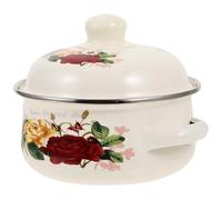 NUOBESTY Marmite en Émail 11L à Double Anse Casserole Ménagère Multifonctionnelle Pot à Ragoût Pratique Cuisine Domestique Soupière Résistante Adaptée à la Cuisson Quotidienne