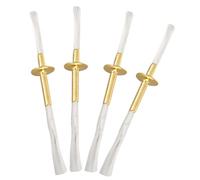 NUOBESTY Mèches de Lampe à Huile 4pcs en Alliage et Coton, Mèche Lampe à Pétrole Universelle pour Lanternes, Compatible avec Butter Lamps, Source de Lumière Stable