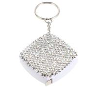 NUOBESTY Mètre Ruban de Couture Mini à Strass, Rétractable 152 Cm, Corps Métallique, Étui Carré Brillant, Outil Précis pour Mesures Corporelles et Vêtements, Portable pour Couturière