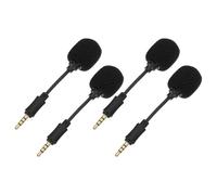 NUOBESTY Microphone Bruit 4 Pièces Noir Mini Portable 4 Pôles pour Smartphone et Pc, Micro Professionnel Intégré pour Chant en Direct, Streaming et Enregistrement Facile