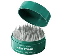 NUOBESTY Mini Brosse à Cheveux Plate Verte pour Femme Brosse Démêlante Portable Massage du Cuir Chevelu Légère et Compacte pour Voyage et Soins Capillaires au Quotidien