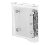 NUOBESTY Mini Classeur à 3 Anneaux A8 Transparent avec Couverture Souple en Pvc, 21 Pièces Incluant 1 Couverture Double Bouton-pression Argentée et 20 Pochettes Perforées, Protège-cahier