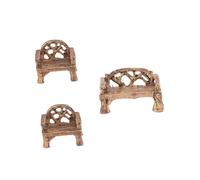 NUOBESTY Mini Mobilier de Jardin en Résine Robuste Ensemble Micro-Paysager de 3 Pièces 1 Mini Banc Décoration Ornementale et Bonsaï