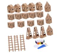 NUOBESTY Miniature Kit Maison Carton à Colorier pour Garçon Fille Set DIY Petite Maison Papier à Assembler Décoration Portable et Sécurisée pour Loisirs Créatifs