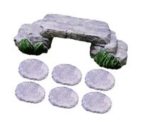 NUOBESTY Miniature Micro Landscape Bridge Décor avec Pont et Pierres pour Ornements de Jardin et Bonsaï Décoration Polyvalente pour Intérieur et Extérieur