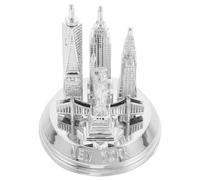 NUOBESTY Modèle Métallique Vintage Argenté de Monument New York, Ornement Décoratif Polyvalent pour Bureau et Étagère, Souvenir Nostalgique pour Passionnés D'histoire