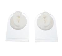 NUOBESTY Modèles D’oreilles en Silicone Blanc Support, Simulation Réaliste Gauche et Droite, Présentoirs à Boucles D’oreilles pour Formation Piercing, Accessoires Éducatifs Médicaux, Lot