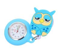 NUOBESTY Montre Infirmière Design Hibou Simple Bouton-Poussoir en Silicone Extensible Accessoire Pratique Adaptée Milieu Médical L'hôpital pour Femmes et Hommes