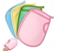 NUOBESTY Moufles de Bain Exfoliants pour Garçon et Filles Lot de 4 Pièces en Tissu Ultra Doux pour Éliminer les Peaux Mortes Usage Corps et Visage Moufles de Confortables et