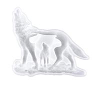 NUOBESTY Moule à Bûche Insert Silicone, Moule Silicone Loup pour Résine Époxy, Décor Mural Diy, Facile à Nettoyer