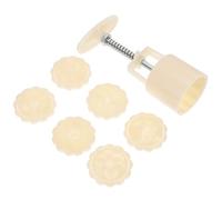 NUOBESTY Moule à Gâteau de Lune Fait Main Réutilisable 50G Kit 6 Pièces 1 Moule et 6 Tampons Presse à Pâtisserie pour Biscuits DIY Cuisson Fête -Automne