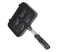 NUOBESTY Moule à Gaufres de Poisson Antiadhésif en Aluminium avec Longue Poignée - Poêle Double pour Crêpes et Gâteaux Japonerie Taiyaki - Ustensile de Cuisson pour Petit-Déjeuner et