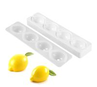 NUOBESTY Moule à Mousse au Citron en Silicone Alimentaire 4 Cavités, Moule à Pâtisserie Antiadhésif Flexible pour Desserts Français, Fondants, Chocolats, Compatible Four et Lave-vaisselle